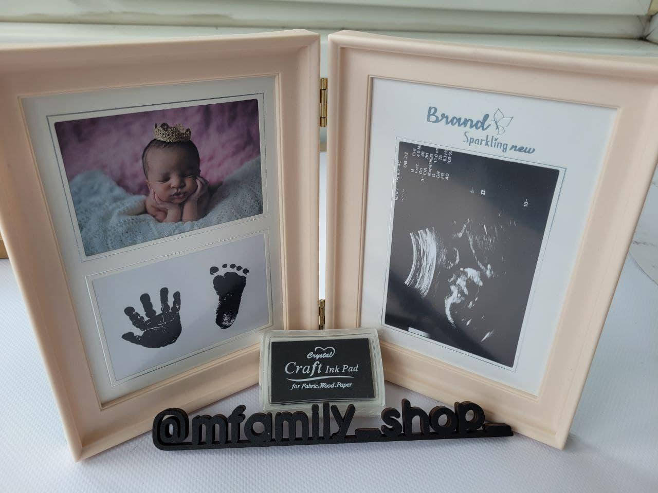 

Рамка для чернильных отпечатков двойная + 2 фото, розовая, 31х21 см, Розовый