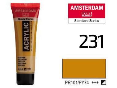 

Краска акриловая AMSTERDAM, (231) Охра золотая, 20 мл, Royal Talens