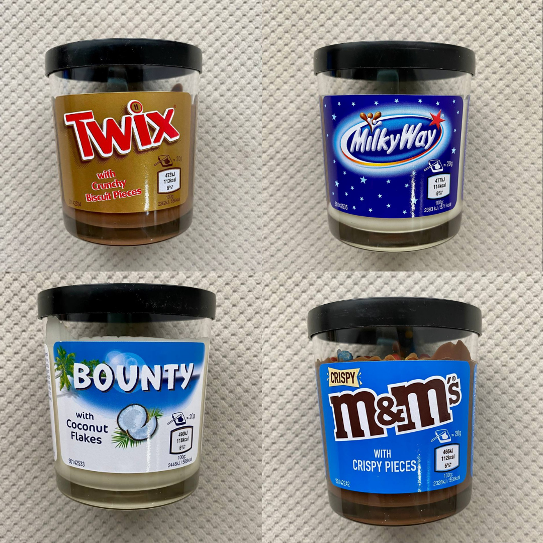 

Шоколадные пасты Twix, Milky Way, Bounty, M&M