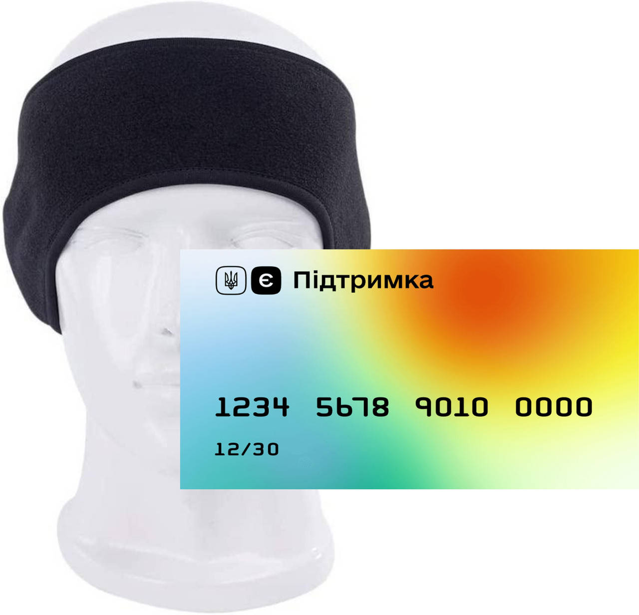 

Спортивная повязка на голову бафф флис, Черный