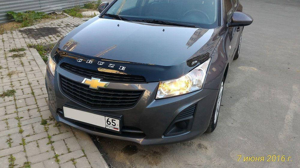 

Мухобойка Chevrolet Cruze (2009>) (VT-52) Дефлектор капота накладка