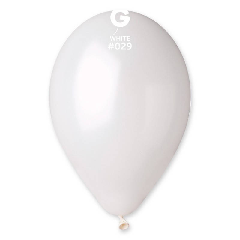 

Латексные воздушные шарики 10" металлик 29 белый Gemar