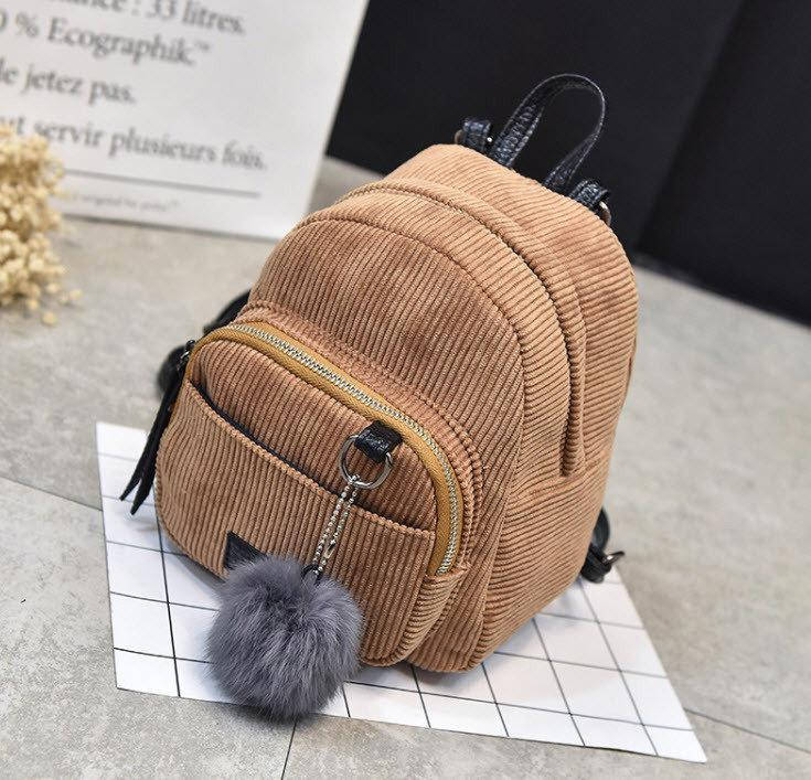 

Вельветовый рюкзак мини с помпоном в модных цветах., Разные цвета