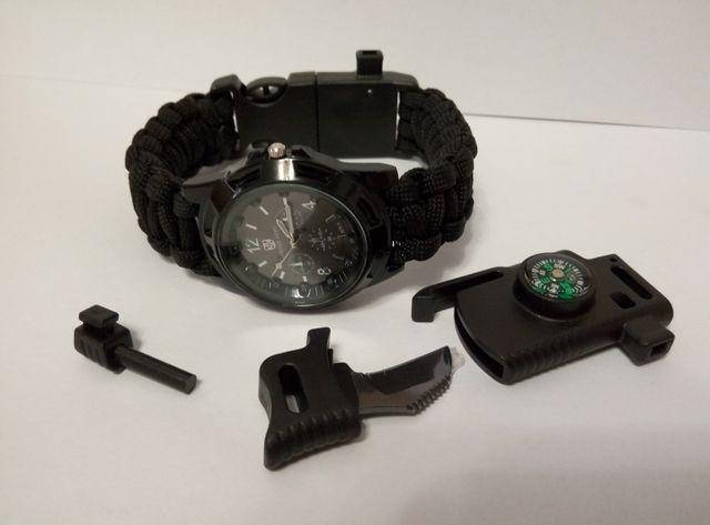 

Кварцевые Часы "Swiss Army" и браслет выживания 5 в 1