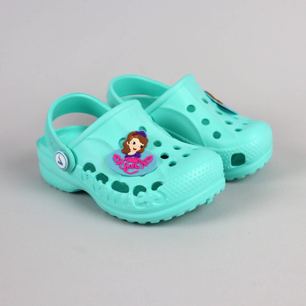 

Детские бирюзовые кроксы для девочки тм Vitaliya Украина размер 22-32, Бирюзовый