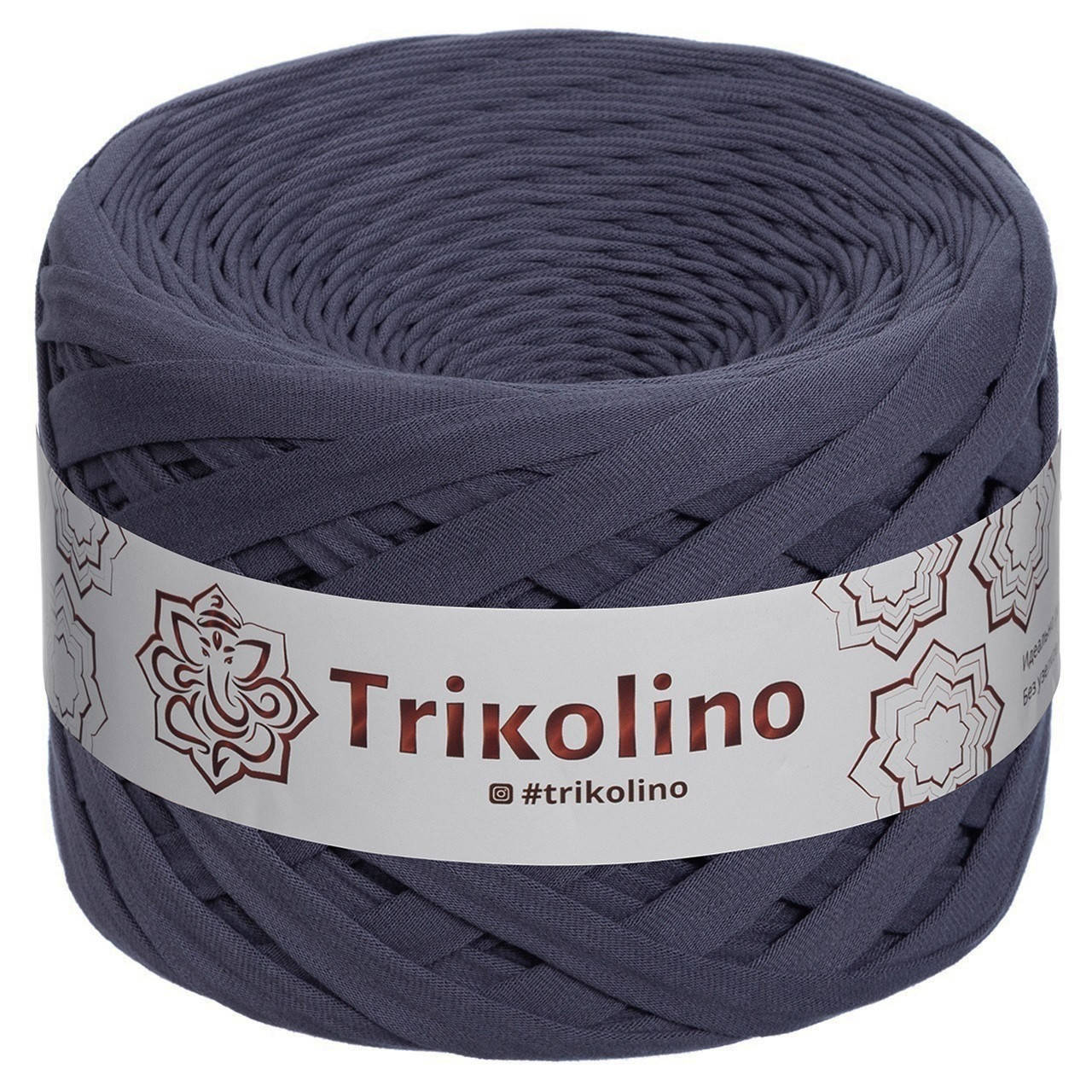 

Трикотажна пряжа Trikolino, ширина нитки 7-9 мм, довжина мотка 50 м., Графіт
