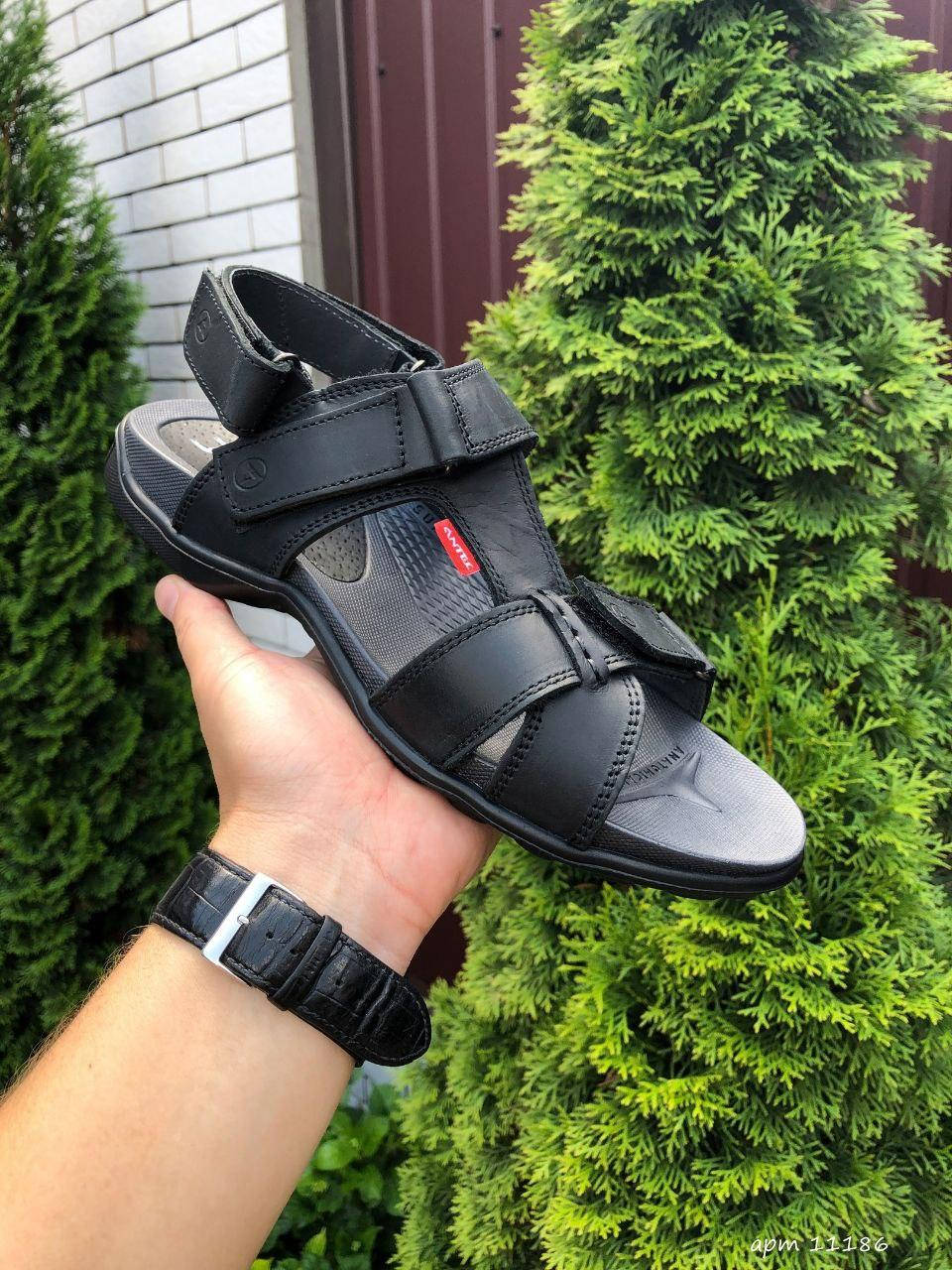 

Мужские кожаные сандали черные. Летние босоножки Antec сандалии в черном цвете для мужчин Натуральная Кожа, Черный