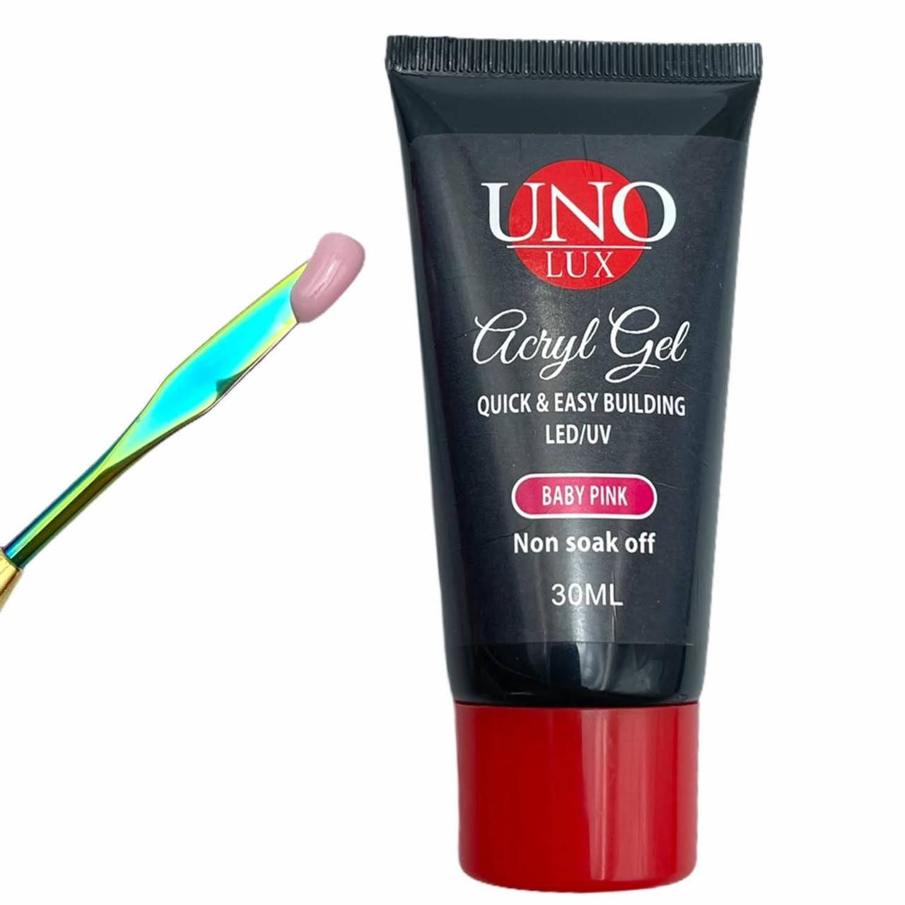 

Полигель (акригель) UNO LUX для наращивания и укрепления ногтей, 30 мл. Baby pink