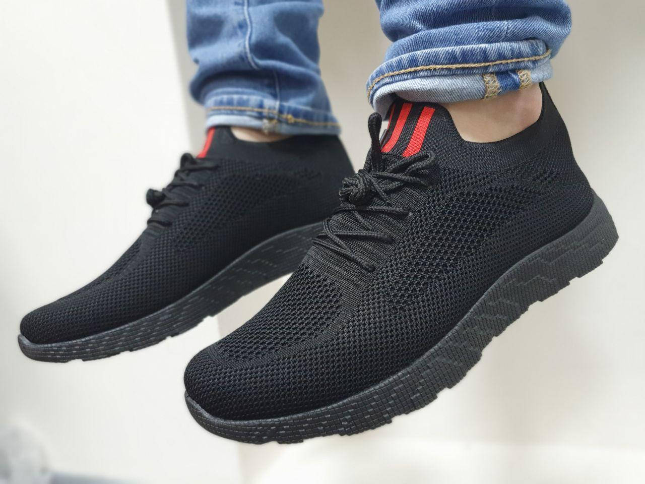 

Мужские кроссовки сетка/текстиль летние, Черный