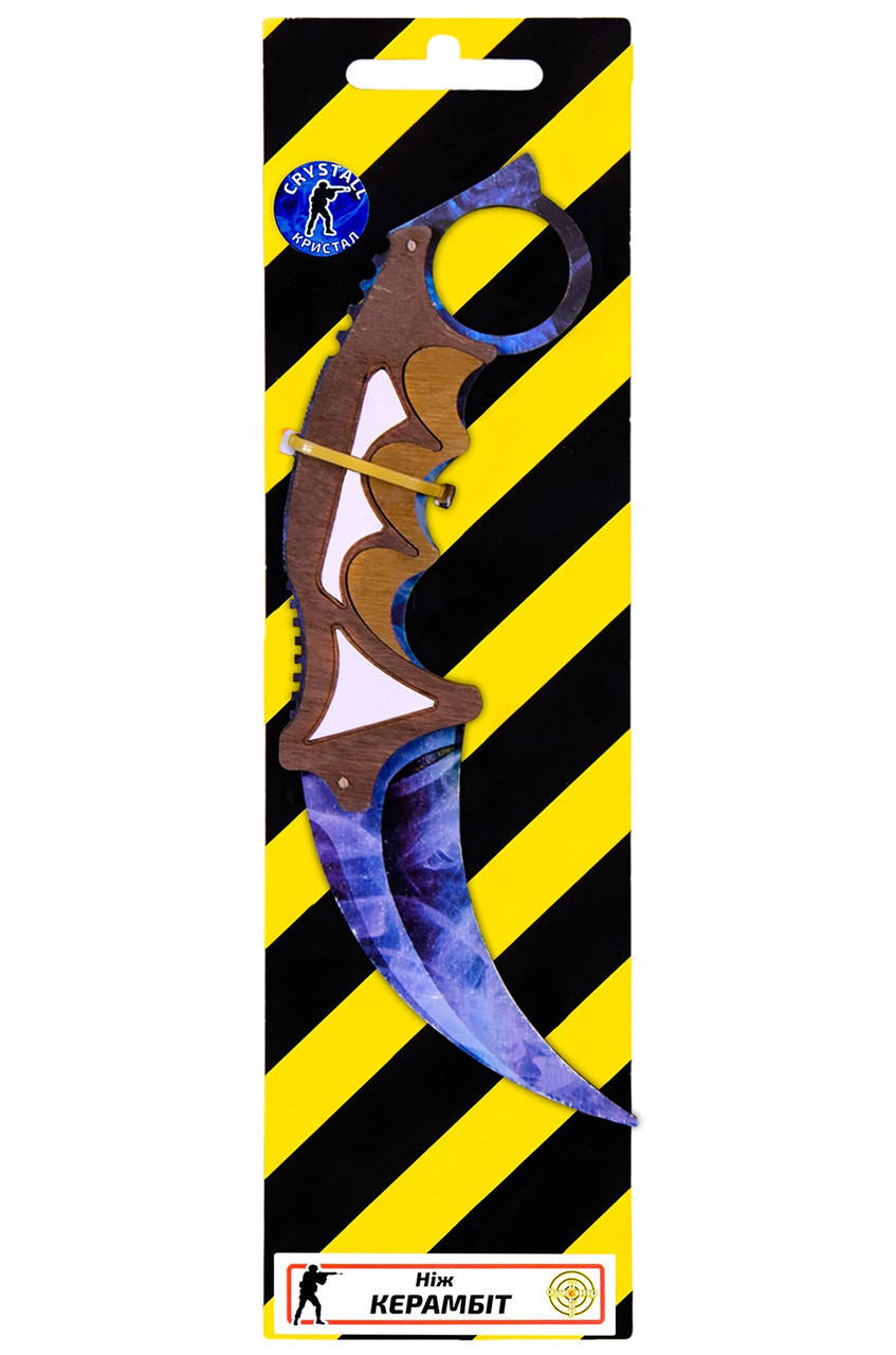 

Деревянный нож керамбит из игры Counter Strike Синий кристал