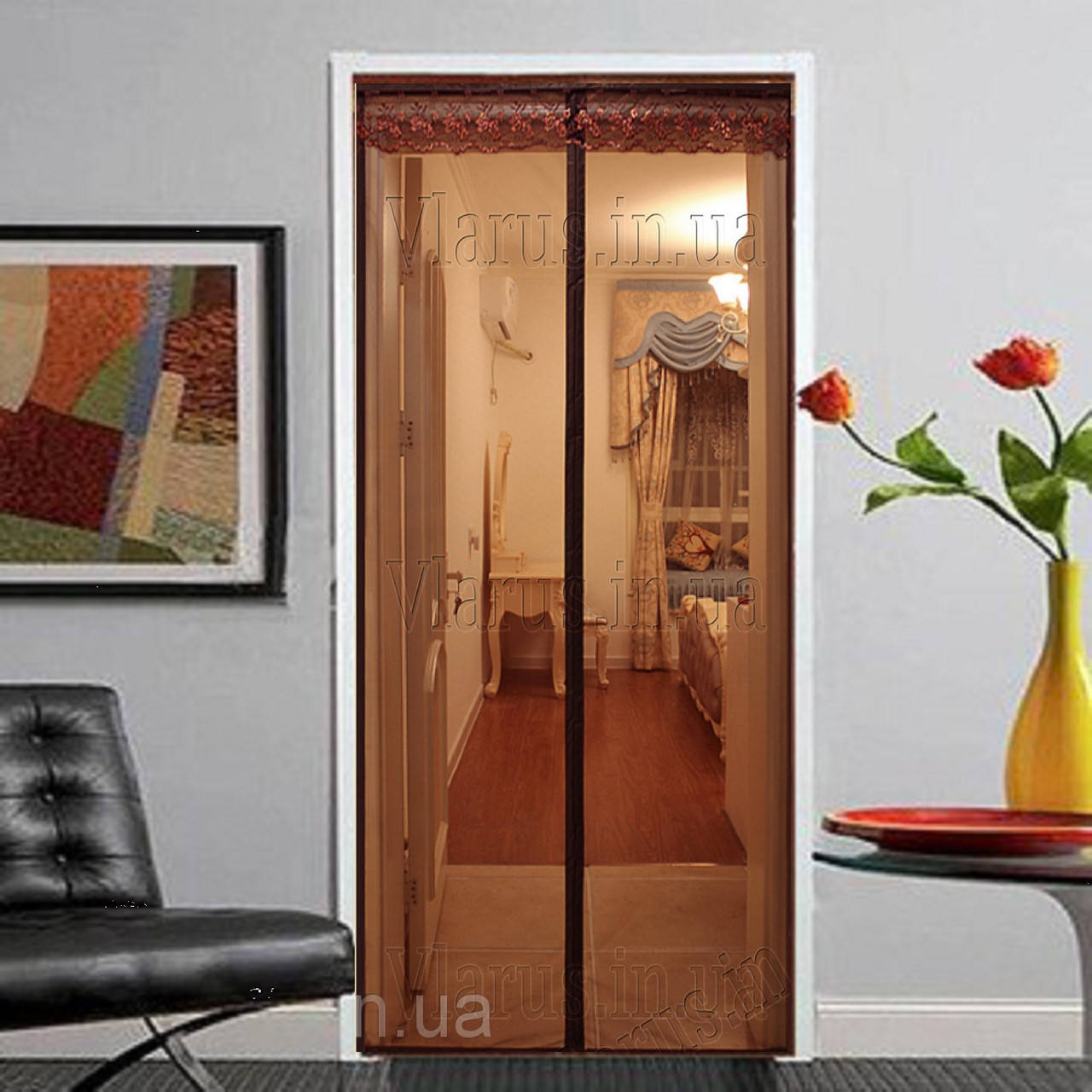 

Москітна сітка на двері 210х110см, Коричневый