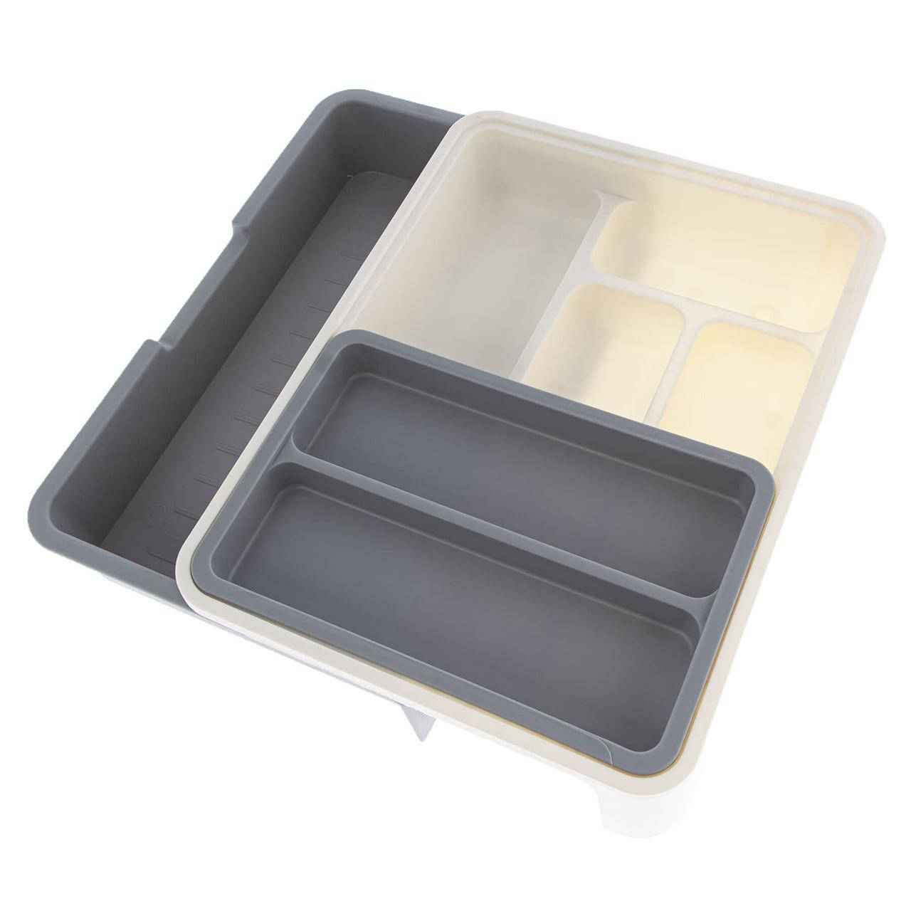 

Лоток для столовых приборов 31,5 * 23,5 * 6,5 см серый