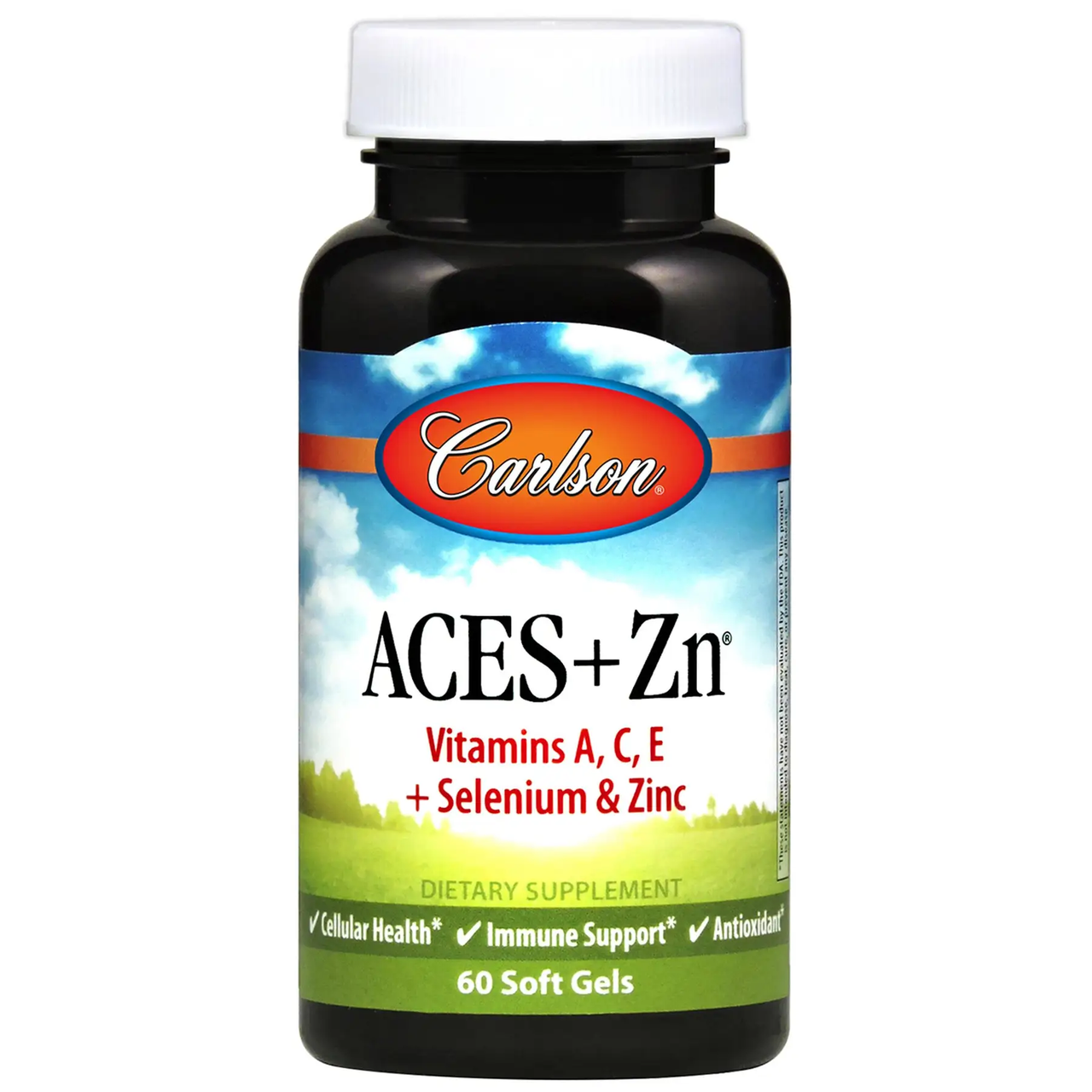 

Витамины А, С, Е плюс цинк, Aces + Zn, Carlson Labs, 60 капсул