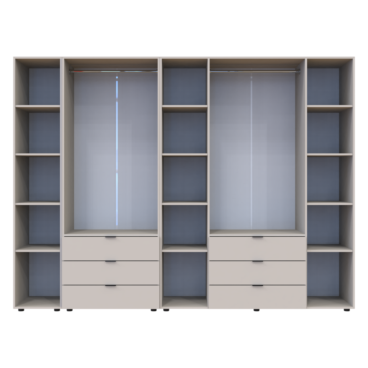 Розпашна Шафа для одягу Doros Гелар з Етажеркою Кашемір 2+4 ДСП 270.7х49.5х203.4 (80737651) 4