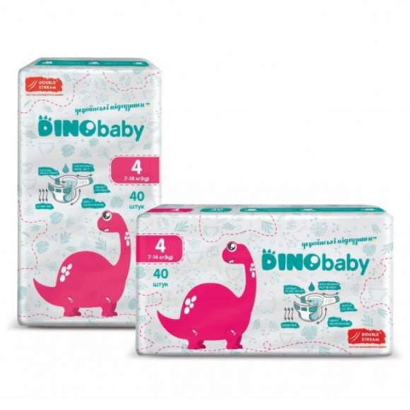 

Подгузники памперсы детские Дино беби Dino Baby 4 от 7-14 кг 40 штук дино бейби