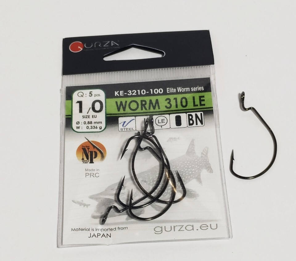 

Крючки офсетные Gurza Worm 310 LE BN KE-3210 1/0