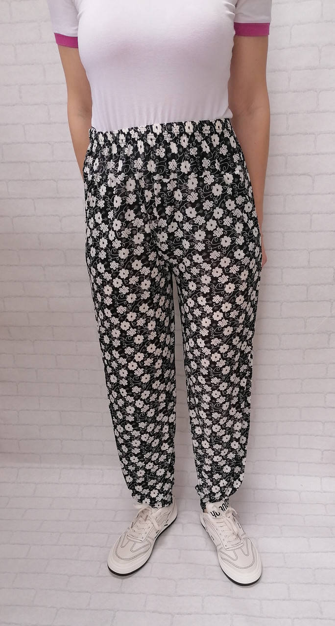 

Женские летние брюки-султанки с цветочным принтом, 44-52 размер, Разные цвета
