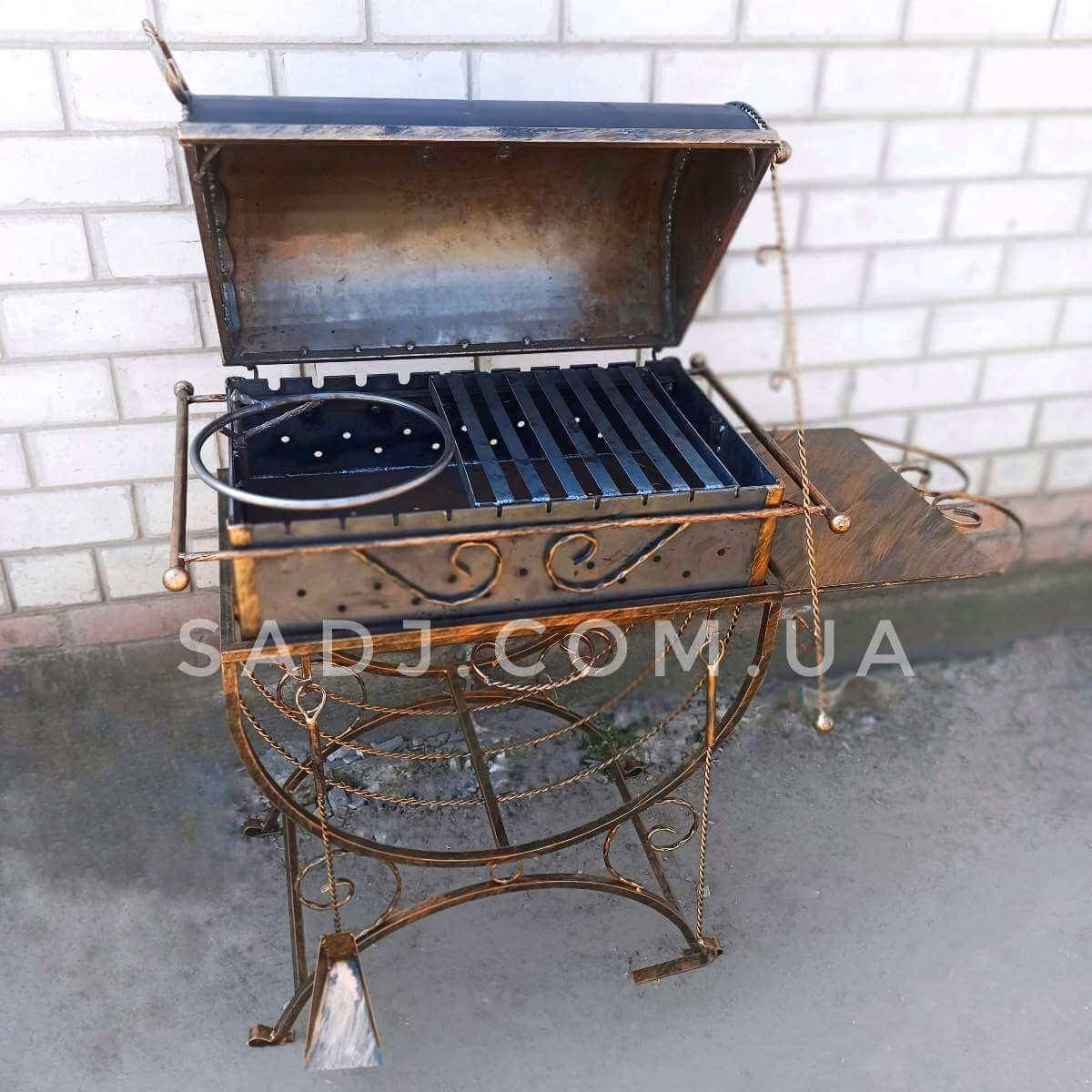 

Мангал кованый 3*10 с крышкой Гриль стационарный