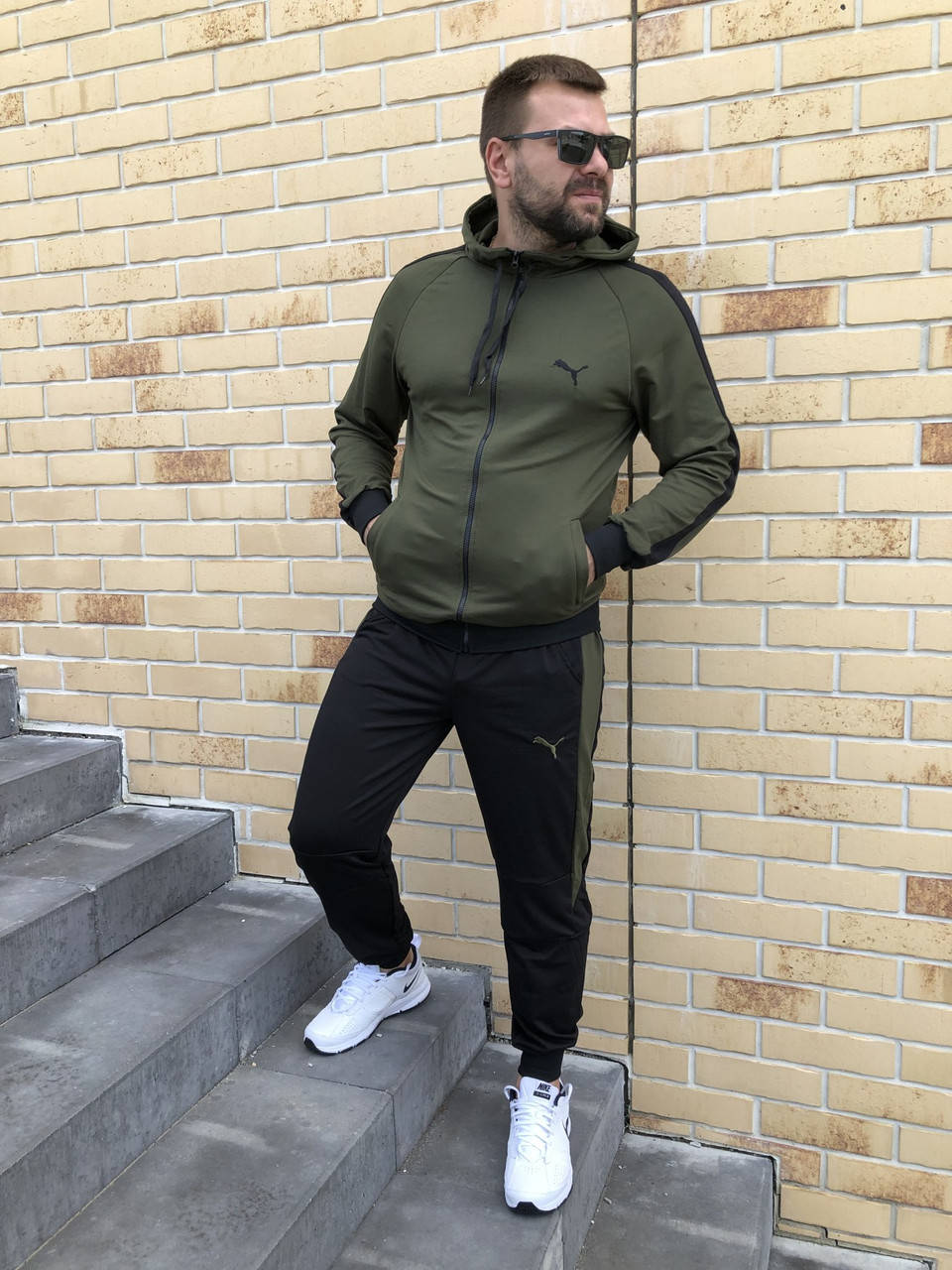 

Классические Спортивные Костюмы Мужские Puma Мужской Осенний Костюм пума XL, Хаки