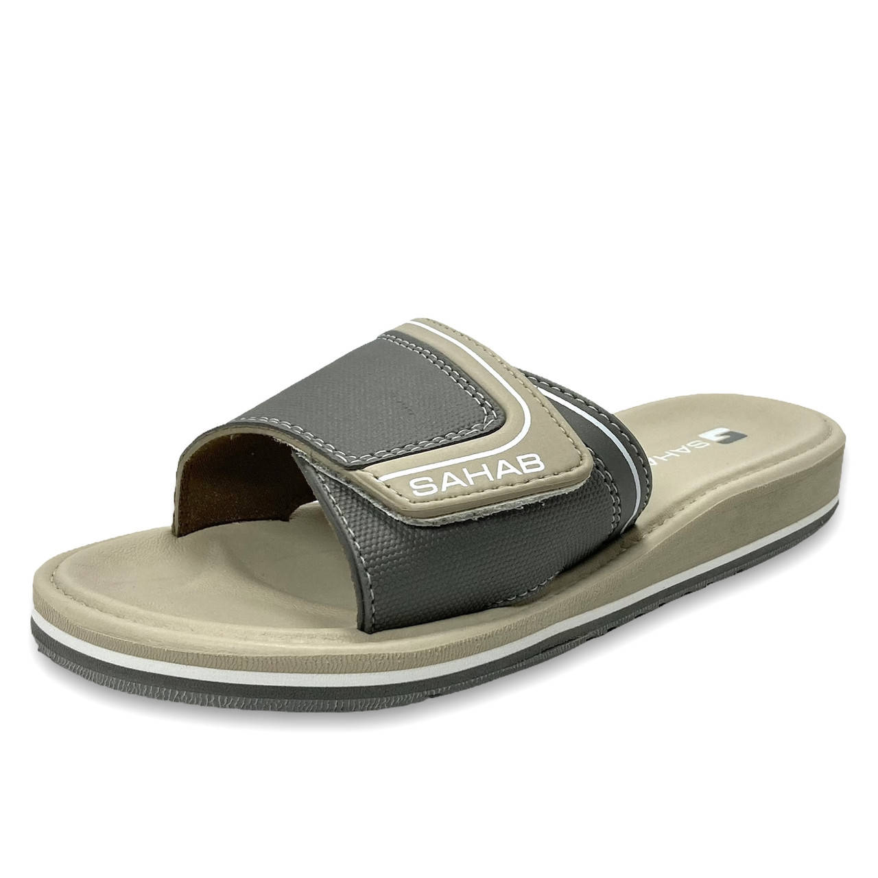 

Шлепанцы женские Sahab (Thailand) серые бежевые летние пляжные сланцы SH22-211Wgrey/grey 38р