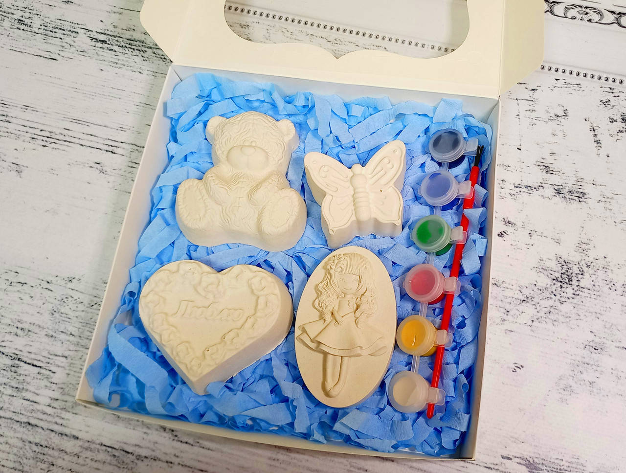 

Набор гипсовых фигурок с красками, набор для творчества