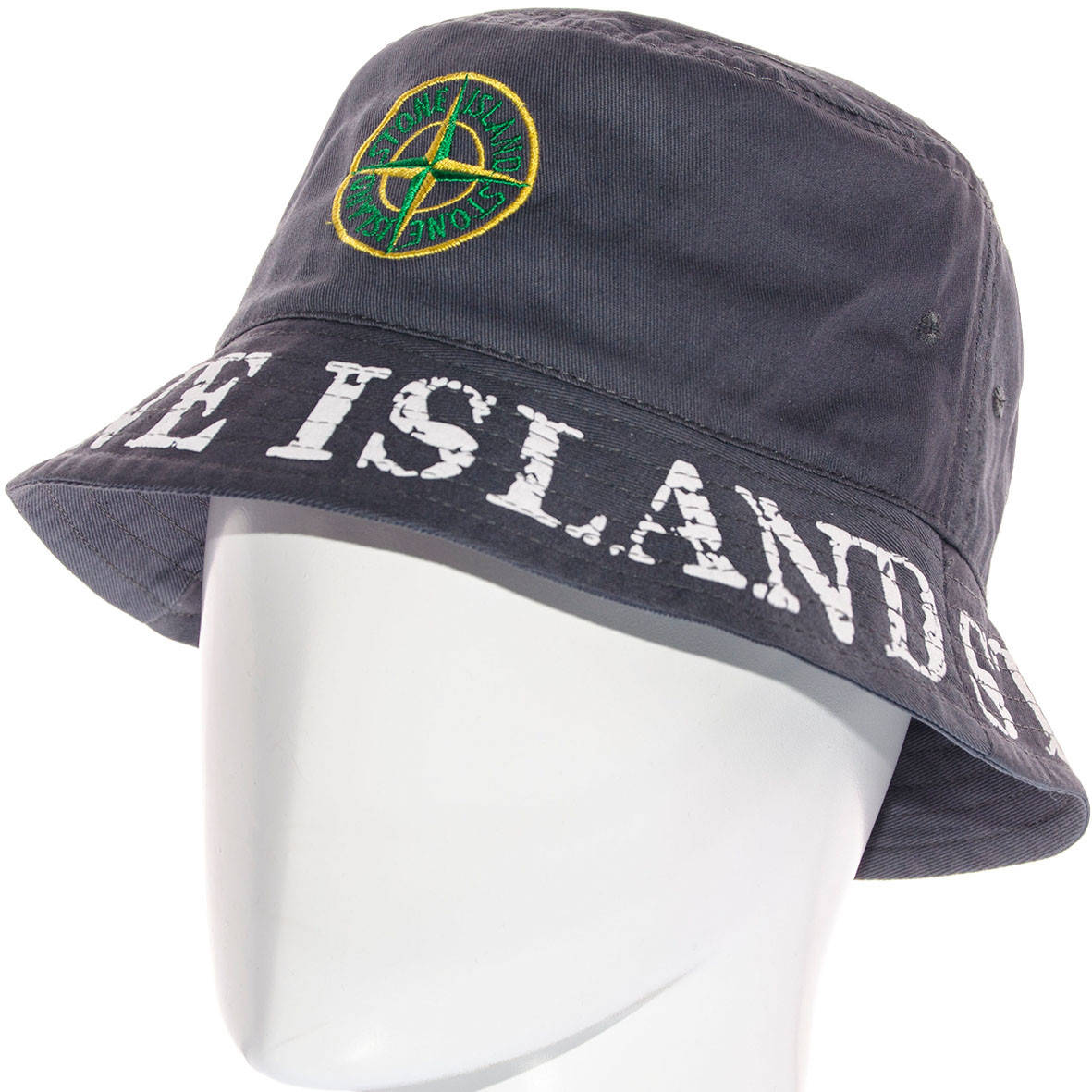 

Молодежная панама Стон Айленд Stone Island серая котоновая