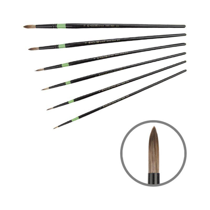 

Синтетика круглая, Green stripe 1019, № 8, д.р. кисть KOLOS