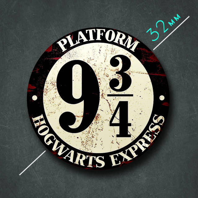 

"Платформа 9 3/4 (Гарри Поттер)" значок круглый на булавке Ø32 мм