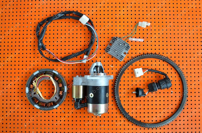 

Комплект для переоборудования мотоблока под электростартер. Для дизельного 9 л.с. двигателя 186F.