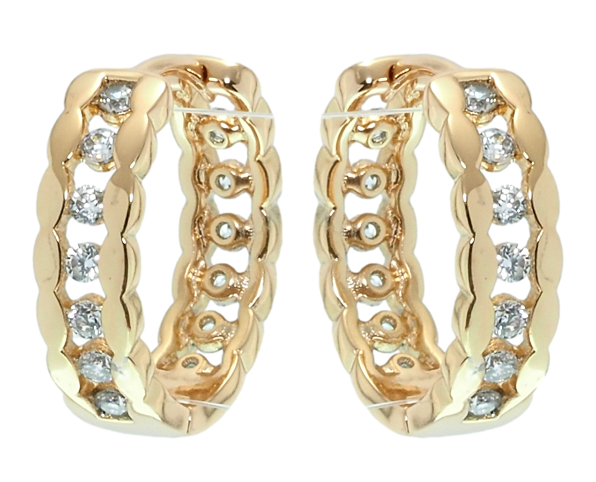 

Серьги Xuping Позолота 18K колечки "Дорожки циркония"