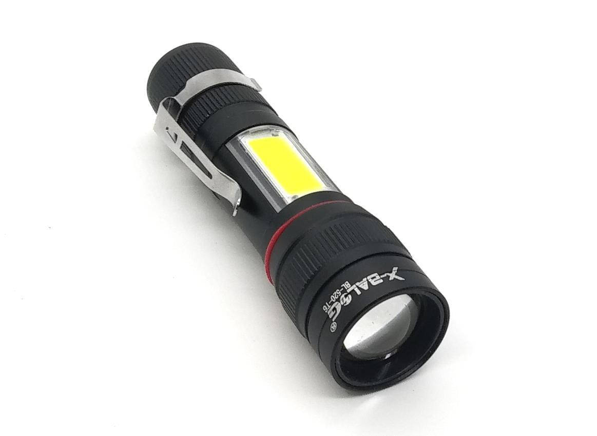

Ліхтар Zoom + Боковий Режим з Акумулятором BL-520-T6 з Кліпсою USB