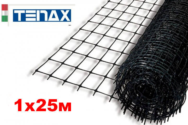 

Сетка пластиковая Tenax S-38 черная 1х25м 12х14 Италия, Черный