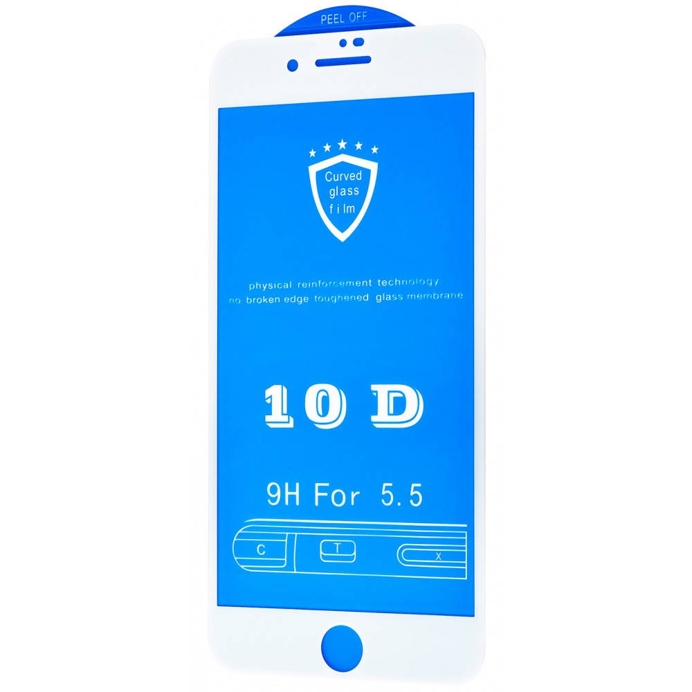 

Защитное стекло FULL SCREEN 10D на iPhone 7/8 (2 цвета) белый