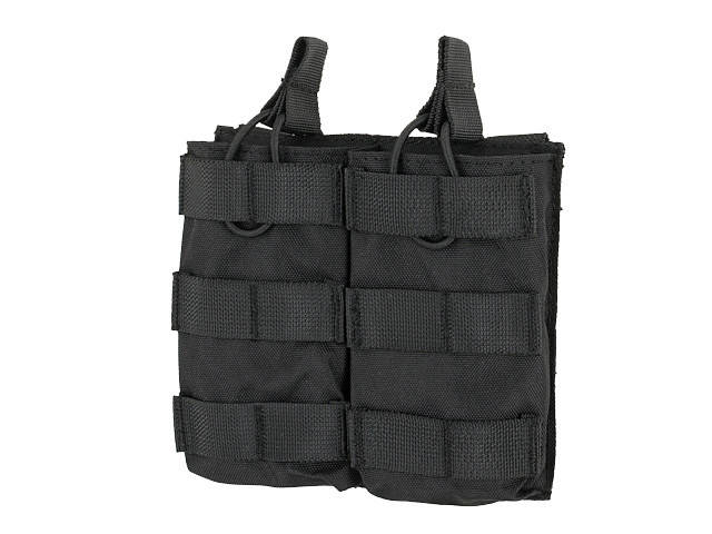 

Открытый двойной подсумок для магазинов 5.56 - Black [8FIELDS] (для страйкбола), Черный