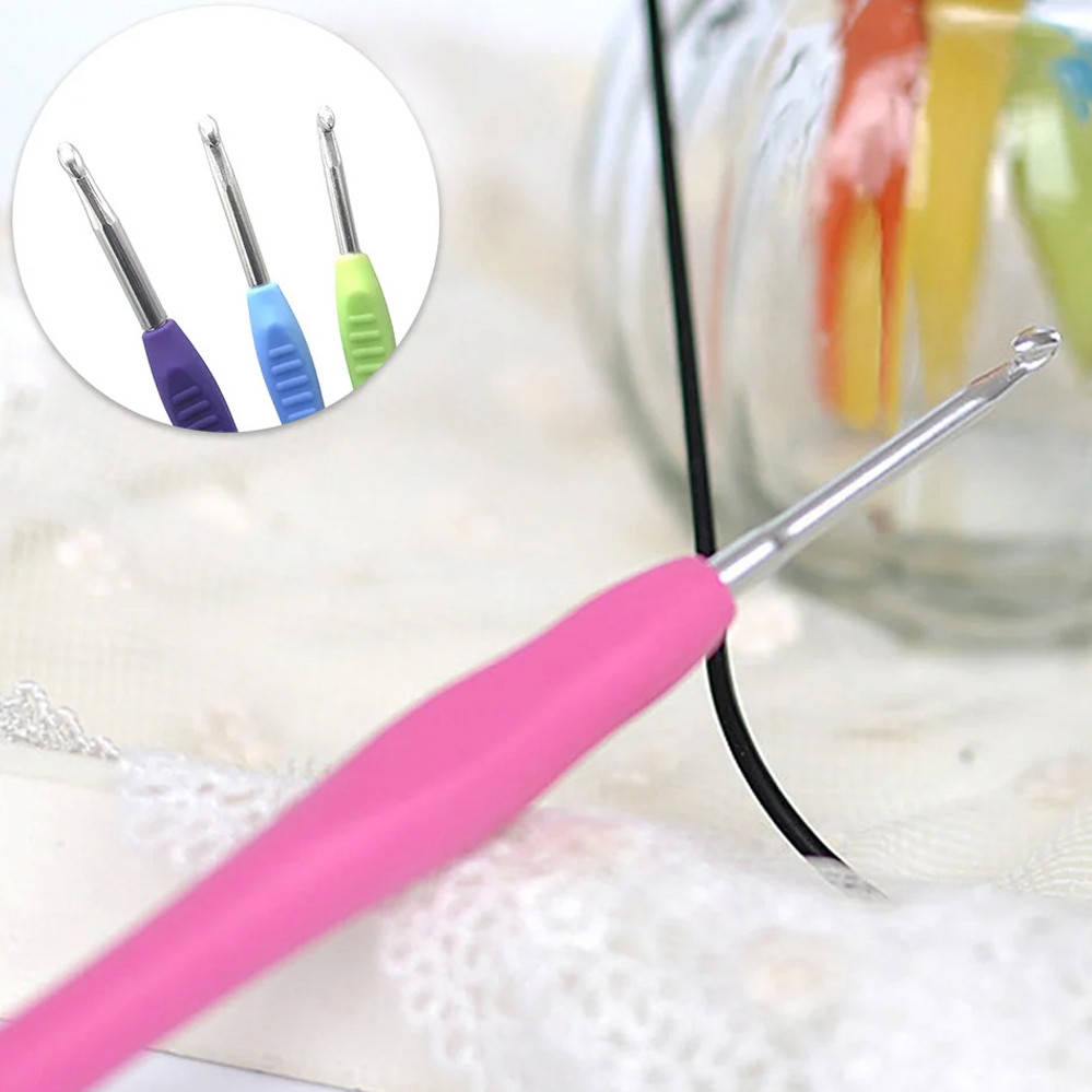 

Крючки для вязания набор 9 шт вязальных крючков для пряжи Спицы крючки аксессуары для вязания 16 см 2мм-6мм, Разные цвета