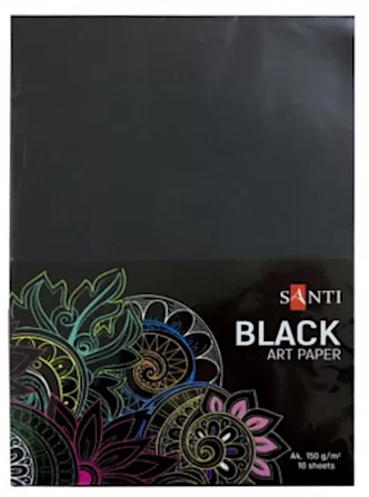 

Бумага для рисования А4 10 л, черная 150 г Santi 741151, Черный