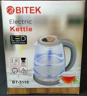 

Чайник стеклянный BITEK BT3110 с LED подсветкой 1.8L 2400W