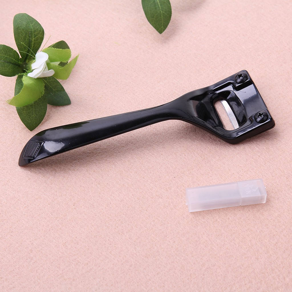 

Нож для истончения кожи металлический черный 3 лезвия