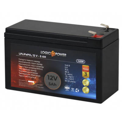 

Батарея LiFePo4 LogicPower LiFePO4 12V-5Ah (14558)