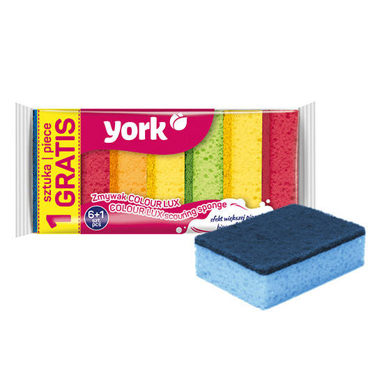 

Губка кухонная York COLOR 6+1 шт/уп