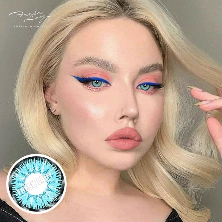 

Линзы цветные Freshlady для глаз голубые яркие Blue New