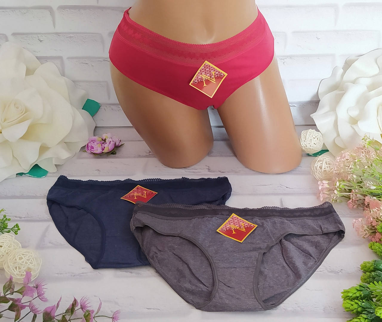 

Трусы женские 3XL (46-48) хлопок Nicoletta, Разные цвета