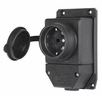 

Розетка одинарная с защитной крышкой каучуковая e.socket.rubber.029.1.16, с з/к, 16А, Енекст [s9100025]