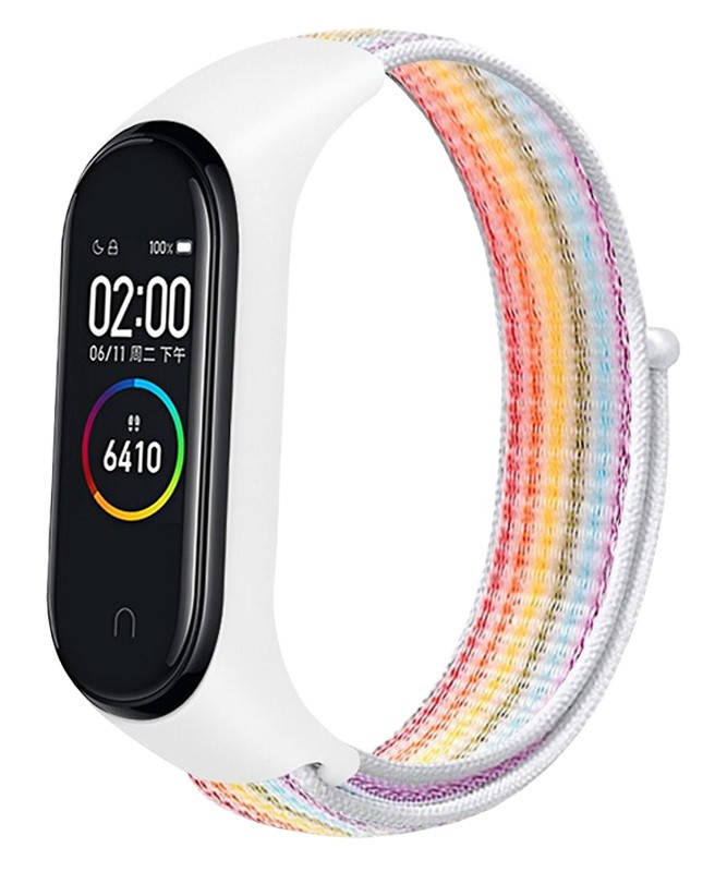 

Ремешок mi band 4 ремешок к браслету Mi Band 3 нейлоновый радужный