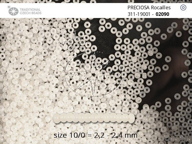 

31119/02090/10 Белый молочный алебастр чешский бисер Preciosa.Цена за 1 грамм