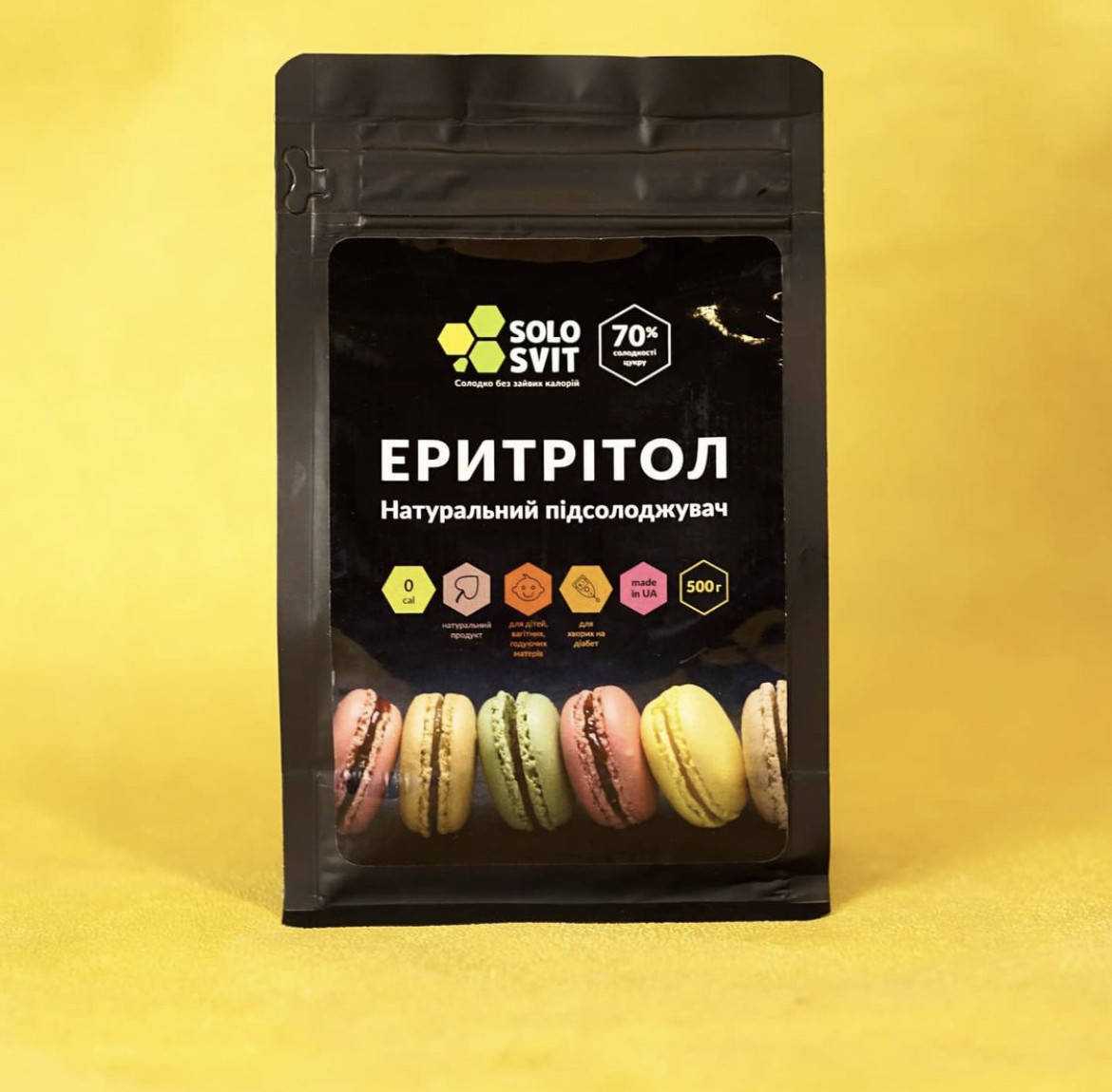 

Натуральный подсластитель Еритритол СолоСвит 500 г , ТМ SoloSvit