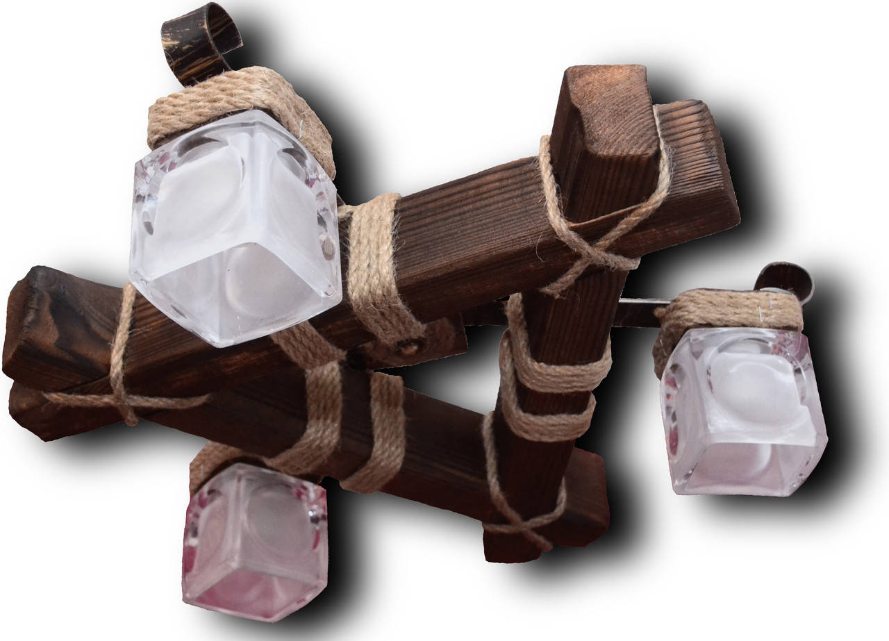 

Люстра потолочная из натурального дерева LL-S3 /П/ на 3 плафона, Кофе с молоком