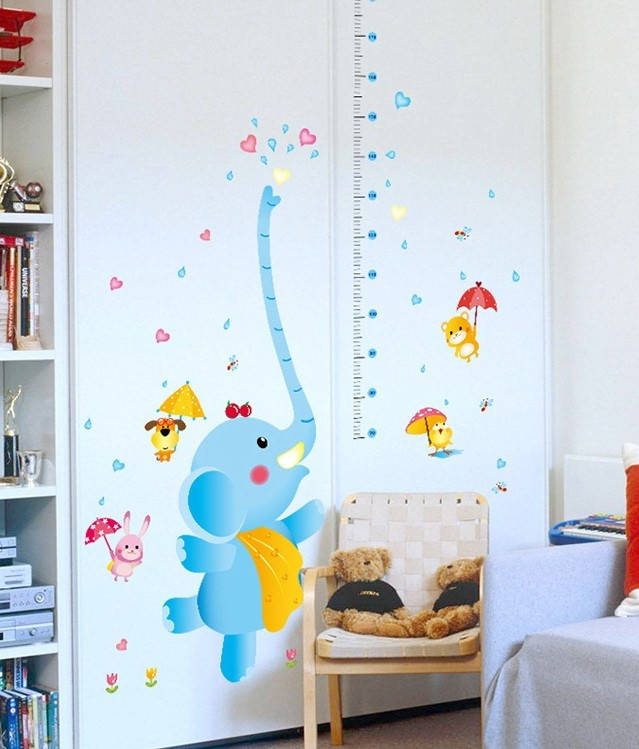 

Детская интерьерная виниловая наклейка ростомер Слоник SK9111