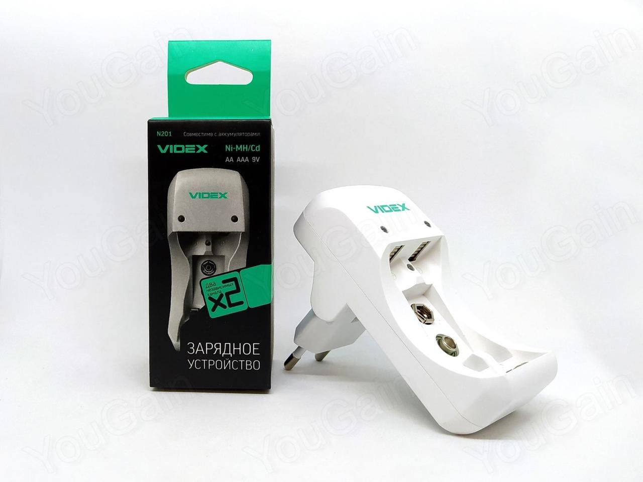 

Зарядное устройство для Ni-MH/NiCd аккумуляторов 1.2В АА ААА / 9В "Крона" 9V02 VIDEX N201