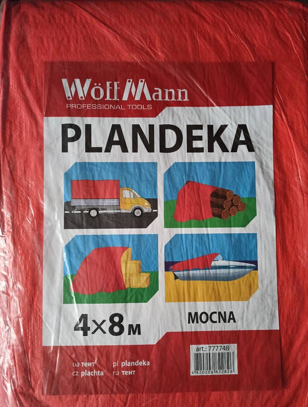 

Тент затеняющий Plandeka Mocna 4 х 8 м с люверсами оранжевый WoffMann